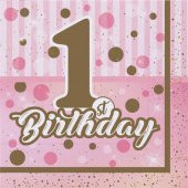 Peçete Pırıltılı Bırth. Pembe 33X33Cm 16 Adet - 3