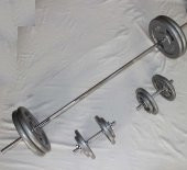 120 KG Demir Dokum Halter Dambıl Set, 2 Kısa + 160 CM Barlı - 2