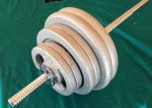 120 KG Demir Dokum Halter Dambıl Set, 2 Kısa + 160 CM Barlı - 9