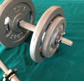 120 KG Demir Dokum Halter Dambıl Set, 2 Kısa + 160 CM Barlı - 12
