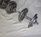 120 KG Demir Dokum Halter Dambıl Set, 2 Kısa + 160 CM Barlı - 19