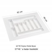 Çekmece İçi Kaşıklık 62 x 49 cm Gri Mutfak Çekmece Düzenleyici - 3