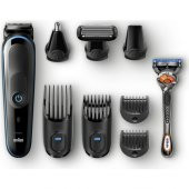 Braun MGK 5080 Erkek Bakım Kiti AutoSense Teknoloji Siyah&Mavi Kablosuz Islak&Kuru 9in1 Şekillendirici + Gillette Hediye - 1
