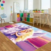 Veronya Barbie Desenli Kaymaz Taban Çocuk Odası Halısı - 1