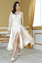 Versace V6140 Çeyizlik 6Lı Saten Gecelik Sabahlık Takım - 1