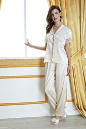 Versace V6140 Çeyizlik 6Lı Saten Gecelik Sabahlık Takım - 5