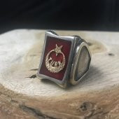 Türk Ayyıldız Mineli Gümüş Erkek Yüzüğü - 1