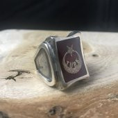 Türk Ayyıldız Mineli Gümüş Erkek Yüzüğü - 3