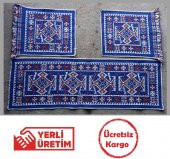 Araba Kilim Takımı Mavi -Ön ve Arka Koltuk 3 Parça Set - 1