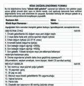 RİSK DEĞERLENDİRME FORMU 100 adet Bristol Karton - 2
