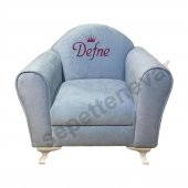 İsme Özel Tekli Çocuk Koltuğu Buz Mavisi - Büyük Boy - 1