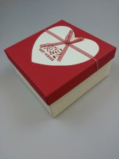 KUTU KIRMIZI KREM BEST WİSHES 19CM X 19CM X 9CM - 1
