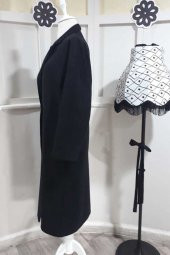 Tek Düğmeli Kaşe Kaban BRK-4000 Siyah - 3