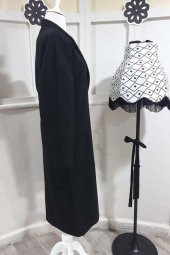 Tek Düğmeli Kaşe Kaban BRK-4000 Siyah - 4