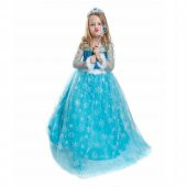 Elsa Kostümü Frozen Elsa Simli Kostum Pelerinli  Ful Aksesuarlı - 2