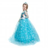 Elsa Kostümü Frozen Elsa Simli Kostum Pelerinli  Ful Aksesuarlı - 4