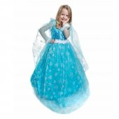 Elsa Kostümü Frozen Elsa Simli Kostum Pelerinli  Ful Aksesuarlı - 5