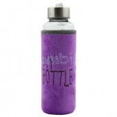 My Bottle Peluş Kılıflı Cam Matara Mor - 2