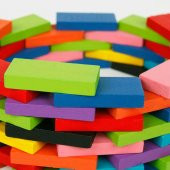 Ahşap Renkli Domino Taşları 200 Adet Renkli Domino Taşı - 7