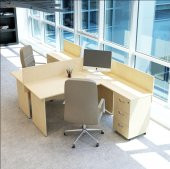 VENA Nil L Workstation İkili Çalışma Masa 3 Panelli thumbnail 1