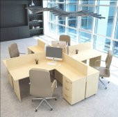 VENA Nil L Workstation Dörtlü Çalışma Masa 320cm x 300cm x 115h - 1