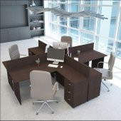VENA Nil L Workstation Dörtlü Çalışma Masa 320cm x 300cm x 115h - 3