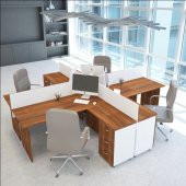 VENA Nil L Workstation Dörtlü Çalışma Masa 320cm x 300cm x 115h - 4