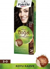 Palette Natural Doğal Renkler Saç Boyası 3-0 Koyu Kahve - 1