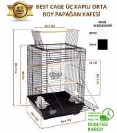 Best Cage Üç Kapılı Orta Boy Papağan Kafesi - 1