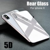 iPhone X Arka Kılıf 5D Renkli Temperli Kırılmaz Cam Koruyucu - 4