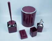 BANYO SETİ 5 PARÇA BORDO AKRİLİK MÖ - 1