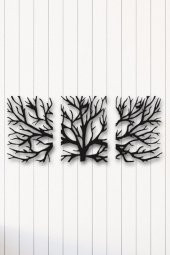 Angemiel Home Ağaç Üçlü Metal Duvar Tablo Ev Ve Ofis - 1