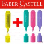FABER CASTELL PASTEL FOSFORLU KALEM SARI PEMBE YEŞİL MOR 3+1 1546 - 1