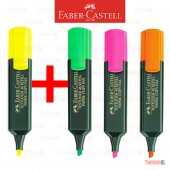 FABER CASTELL FOSFORLU KALEM SARI PEMBE YEŞİL TURUNCU 3+1 - 1