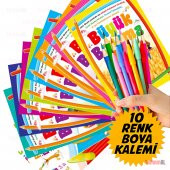 10 ADET BOYAMA KİTABI (OKUL ÖNCESİ ve ilkokul) + Boya kalem Seti - 11