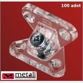Metali Marka Plastik Açılı Kelebek Bağlantı 100 adet Şeffaf - 2