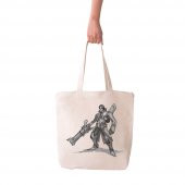 Angemiel Bag Büyük Illustration Çizim Savaşçı Alışveriş Plaj Bez Çanta - 2