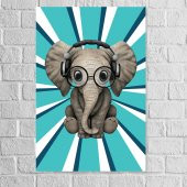 Angemiel Home Gözlüklü Fil 20x30 Cm MDF Tablo - 2