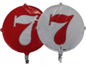 FOLYO BALON RAKAM 7 ÇİFT TARAFLI KIRMIZI-BEYAZ 18 - PAKETTE  1 ADET (DÜ 15TL) - 1