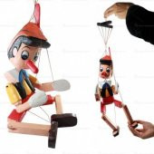 Oyuncak Kukla Pinokyo Ahşap İpli Kukla 26cm Pinokyo Oyuncağı - 5