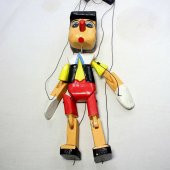Oyuncak Kukla Pinokyo Ahşap İpli Kukla 26cm Pinokyo Oyuncağı - 7