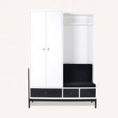 Boo Nero 2 Kapaklı Oturaklı Portmanto Ayakkabılık - 1