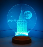 3D Led Lamba 3 Boyutlu Galata Kule Kişiye Özel Hediye Gecelambası - 4