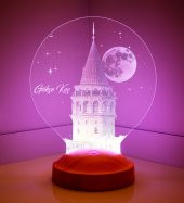 3D Led Lamba 3 Boyutlu Galata Kule Kişiye Özel Hediye Gecelambası - 6