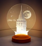 3D Led Lamba 3 Boyutlu Galata Kule Kişiye Özel Hediye Gecelambası - 7