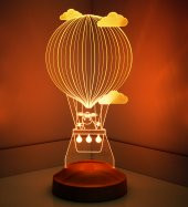 3D Led Lamba 3 Boyutlu Kuzulu Balon Bebek Hediyesi Lamba - 2