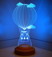 3D Led Lamba 3 Boyutlu Kuzulu Balon Bebek Hediyesi Lamba - 3
