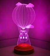 3D Led Lamba 3 Boyutlu Kuzulu Balon Bebek Hediyesi Lamba - 5