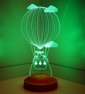 3D Led Lamba 3 Boyutlu Kuzulu Balon Bebek Hediyesi Lamba - 6