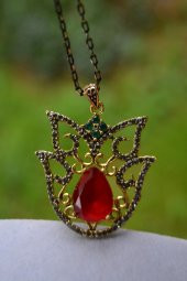 STONEAGE JEWELLERY Kök Yakut Otantik Bayan Kolye - 4